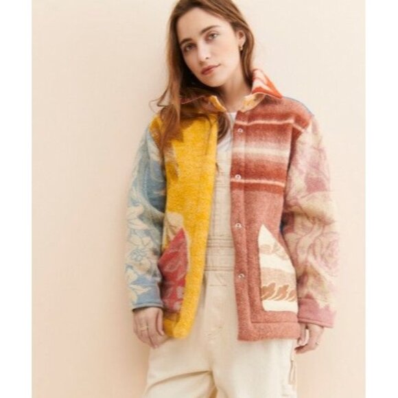 Carleen Jackets & Blazers - Carleen One Of a Kind Admore Wool Patchwork Jacket Womens S Patchwork